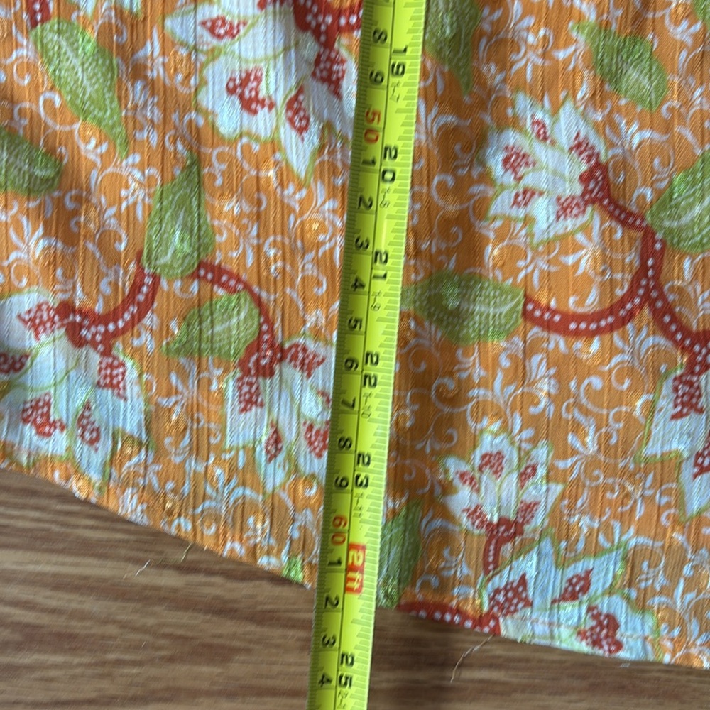 Orange Floral Flutter Sleeve Blouse Medium Cottagecore Boho Spring Anthropologie - Picture 10 of 12